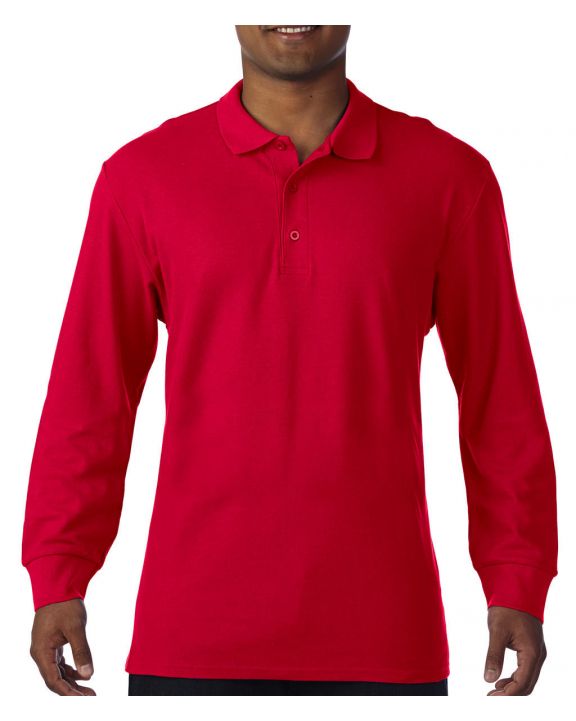 Poloshirt GILDAN Premium Cotton Adult Double Piqué Polo LS voor bedrukking & borduring