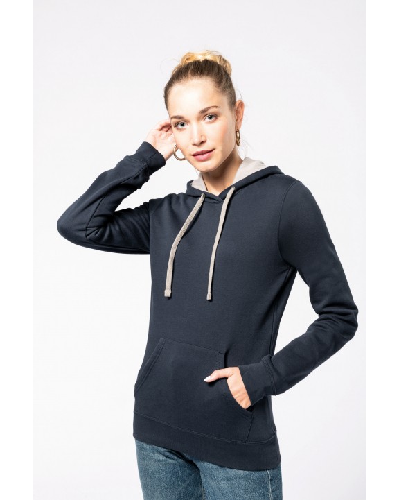 Sweat-shirt personnalisable KARIBAN Sweat-shirt capuche contrastée femme