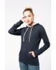 Sweatshirt KARIBAN Damen-kapuzensweatshirt bicolor personalisierbar