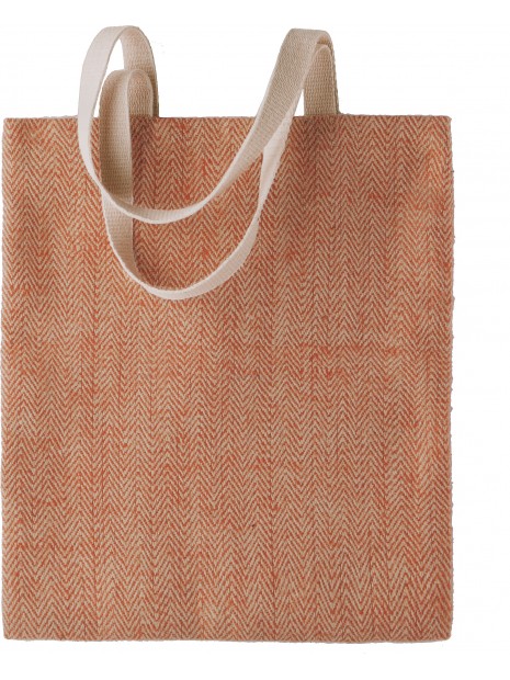 KIMOOD Sac en toile de jute teint 100% naturel Natural/Saffron personnalisable