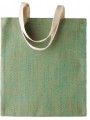 KIMOOD Sac en toile de jute teint 100% naturel Natural/Water Green personnalisable