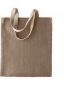 KIMOOD Sac en toile de jute teint 100% naturel natural / capuccino personnalisable