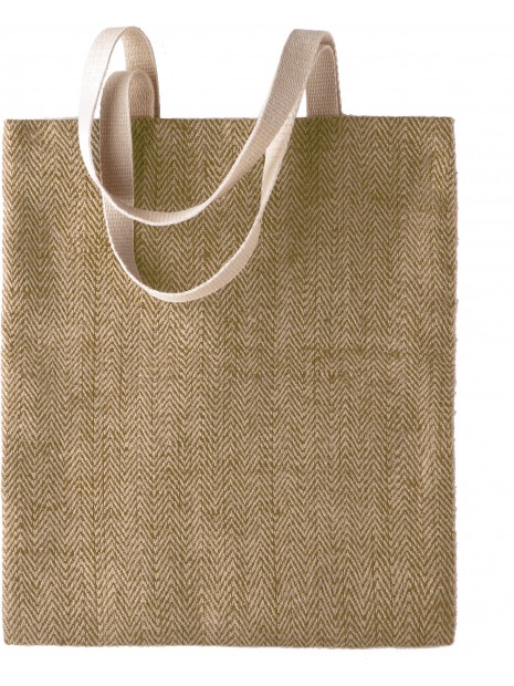 KIMOOD Sac en toile de jute teint 100% naturel Natural/Military Green personnalisable