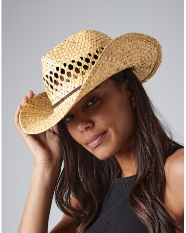 BEECHFIELD Straw Cowboy Hat Bob-Muetze personalisierbar