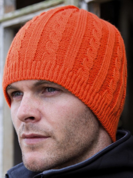 Bonnets, Écharpes & Gants à personnaliser RESULT Mariner Knitted Hat burnt orange/black