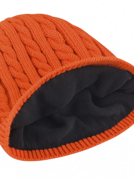 Bonnets, Écharpes & Gants à personnaliser RESULT Mariner Knitted Hat burnt orange/black