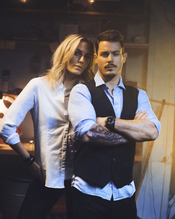 Hemd J. HARVEST & FROST HEMD INDIGO BOW 30 WOMAN voor bedrukking &amp; borduring