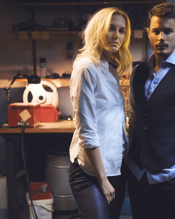 Hemd J. HARVEST & FROST HEMD INDIGO BOW 30 WOMAN voor bedrukking &amp; borduring