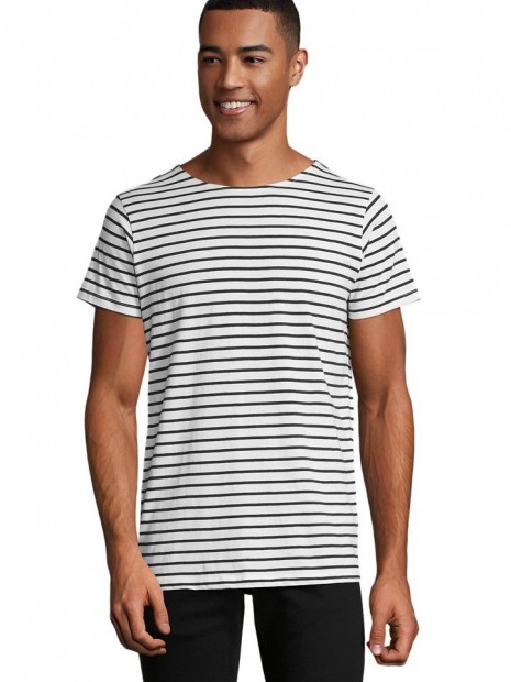 T-Shirts à personnaliser SOL'S Miles Men blanc/bleu marine