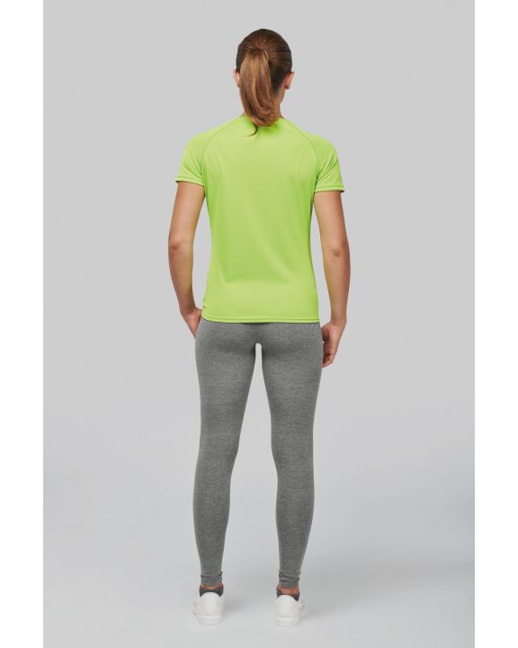 T-Shirt PROACT Damen Kurzarm-Sportshirt mit V-Ausschnitt personalisierbar