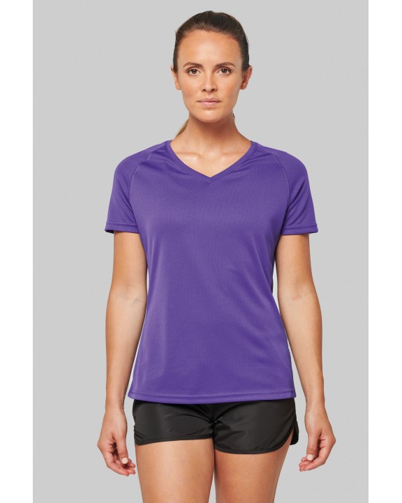 PROACT Damen Kurzarm-Sportshirt mit V-Ausschnitt T-Shirt personalisierbar