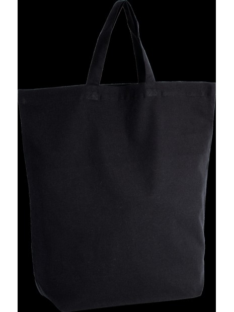 KIMOOD Sac shopping en coton noir personnalisable