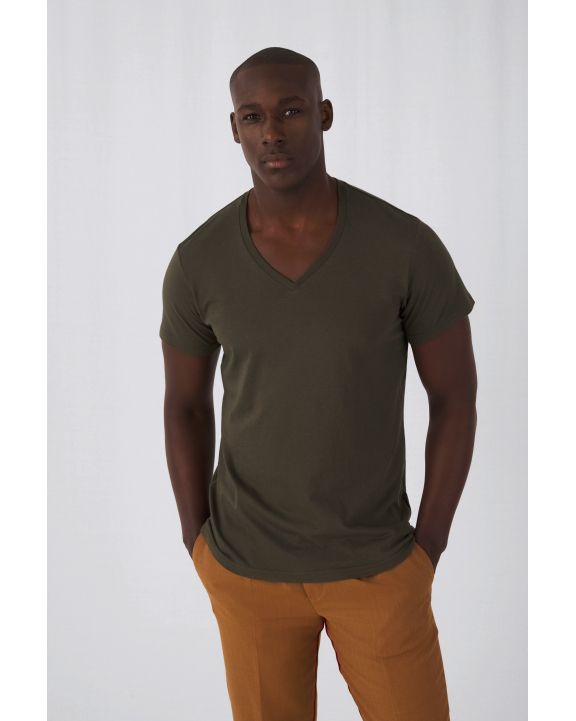 T-Shirt B&C Organic Cotton Inspire V-neck T-shirt personalisierbar