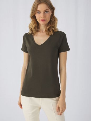 B&C T-shirt Organic Inspire col V Femme