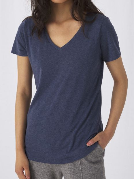 T-shirt Triblend col V Femme