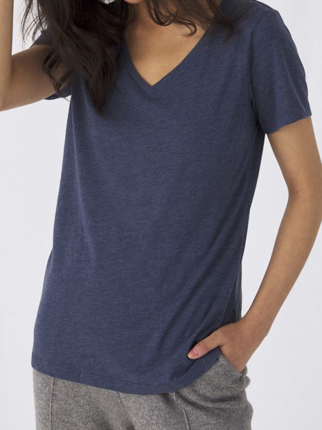 T-Shirts à personnaliser B&C T-shirt Triblend col V Femme 