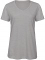 B&C T-shirt Triblend col V Femme heather light grey personnalisable