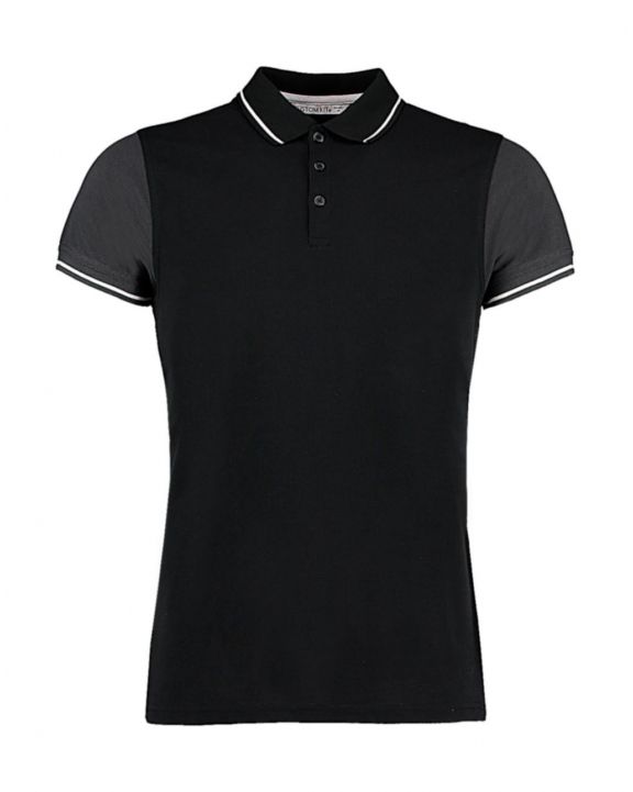 Poloshirt KUSTOM KIT Fashion Fit Contrast Tipped Polo voor bedrukking & borduring