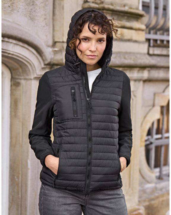 Jas TEE JAYS Ladies' Hooded Crossover Jacket voor bedrukking & borduring