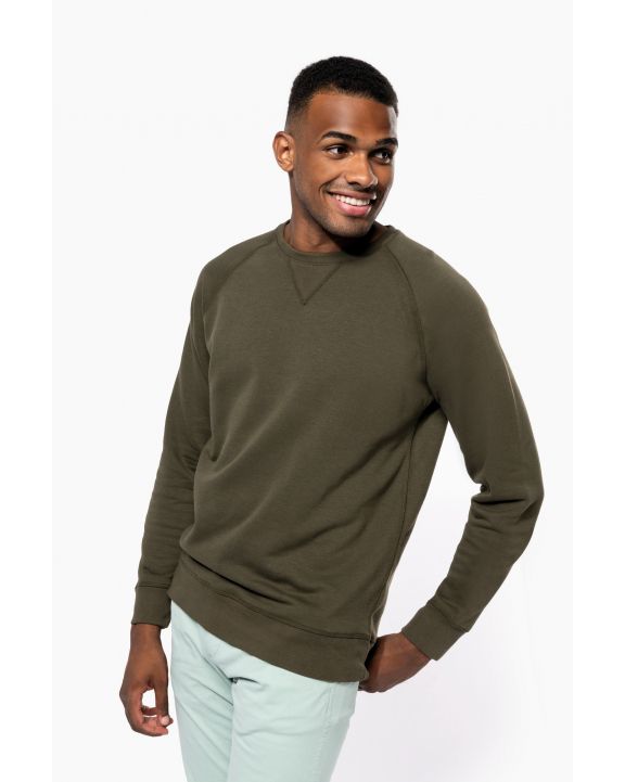 Sweater KARIBAN Herensweater BIO ronde hals raglanmouwen voor bedrukking & borduring