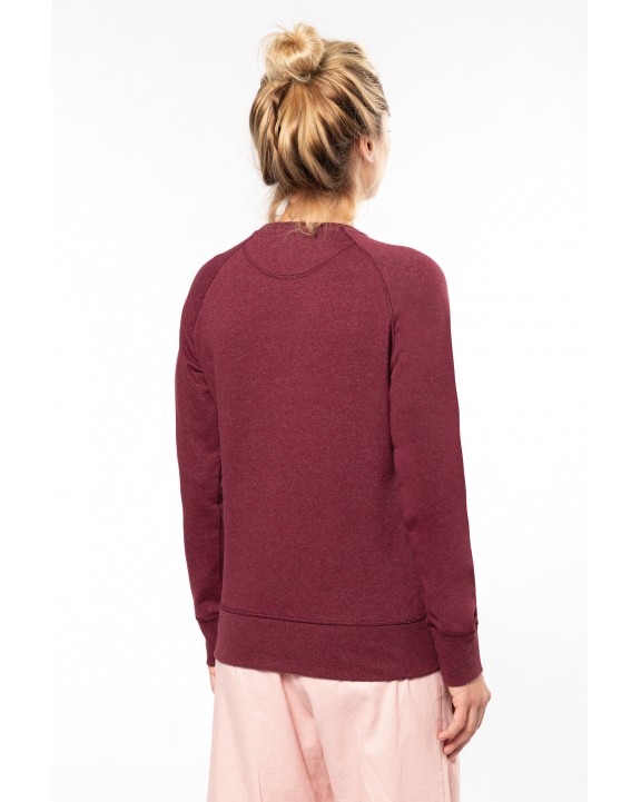 Sweater KARIBAN Damessweater BIO ronde hals raglanmouwen voor bedrukking &amp; borduring