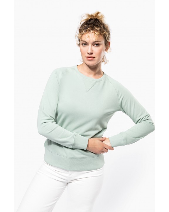 Sweater KARIBAN Damessweater BIO ronde hals raglanmouwen voor bedrukking &amp; borduring