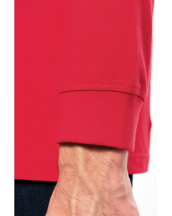 Poloshirt KARIBAN Piqué-herenpolo lange mouwen voor bedrukking & borduring