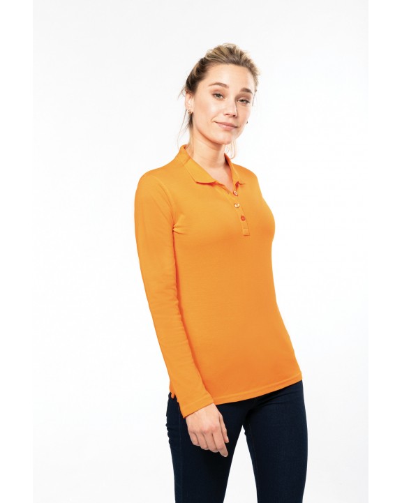 Polo personnalisable KARIBAN Polo piqué manches longues femme