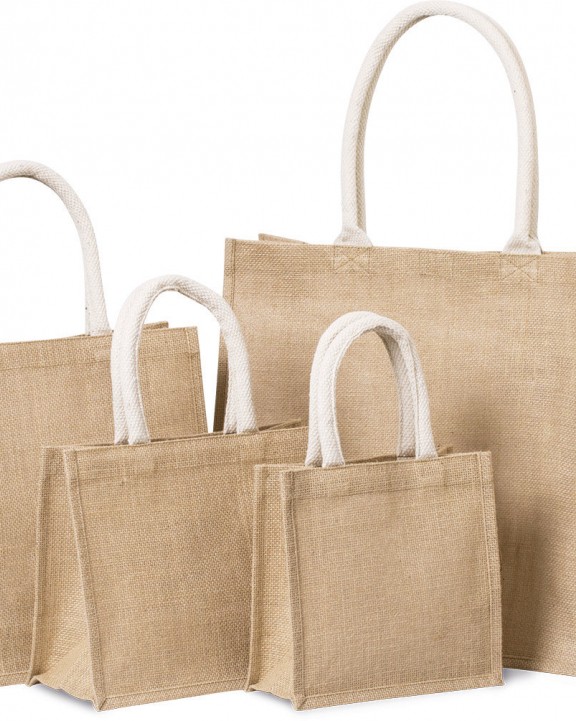 KIMOOD Jutetasche im Cabas-Stil Klein Tote Bag personalisierbar