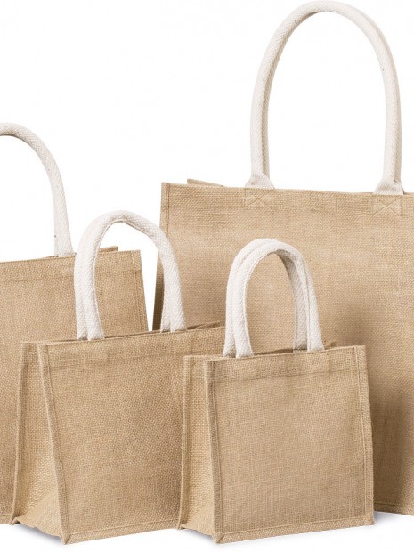 Tote bags à personnaliser KIMOOD Sac style cabas en toile de jute - petit modèle 