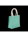 KIMOOD Sac style cabas en toile de jute - petit modèle ice mint personnalisable