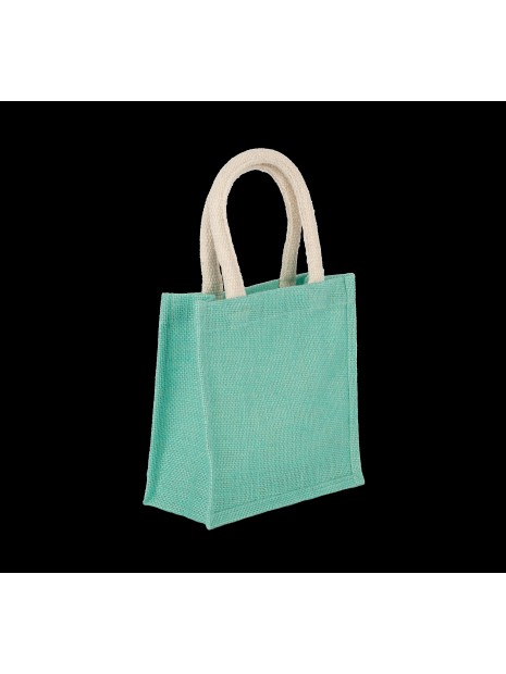 KIMOOD Sac style cabas en toile de jute - petit modèle ice mint personnalisable