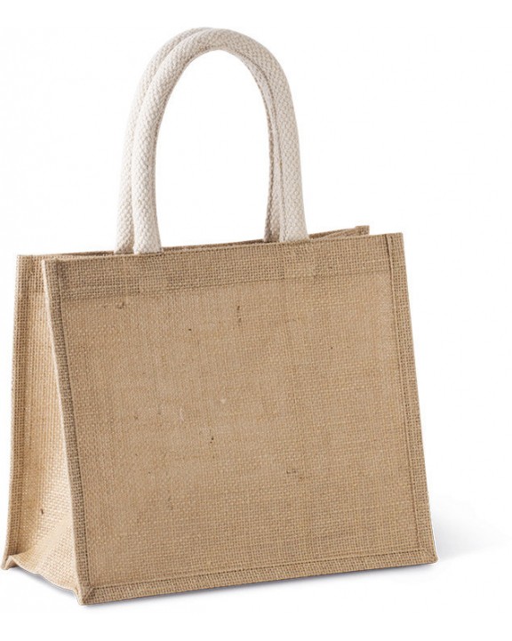 Tote bag personnalisable KIMOOD Sac style cabas en toile de jute - modèle moyen