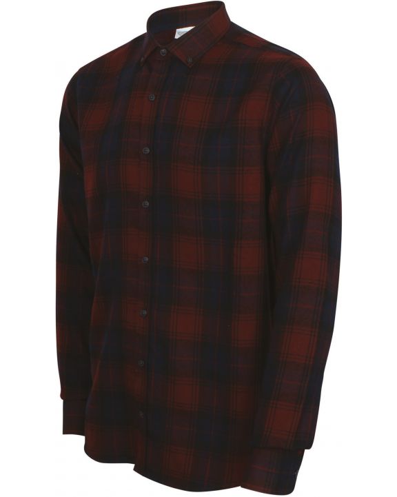 Hemd SKINNIFIT Men's Brushed back Check Casual Shirt with Button-down Collar personalisierbar