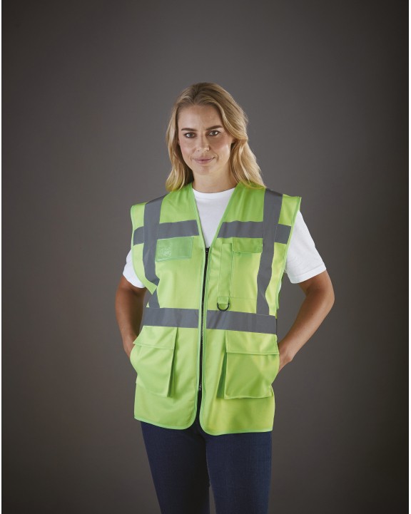 Fluohesje YOKO Signalisatie multifunctioneel executive vest voor bedrukking &amp; borduring