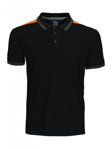 PROJOB 2018 POLO BANDES FLUO noir/orange personnalisable