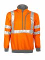 Sweater PROJOB 6102 SIGNALISATIESWEATER KORTE RITS EN ISO20471 KLASSE 3 voor bedrukking &amp; borduring