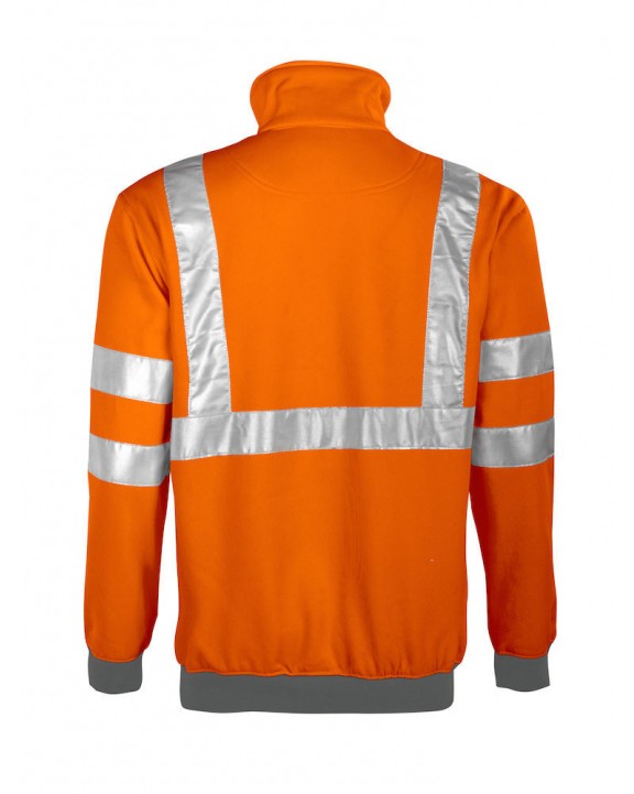 Sweater PROJOB 6102 SIGNALISATIESWEATER KORTE RITS EN ISO20471 KLASSE 3 voor bedrukking &amp; borduring