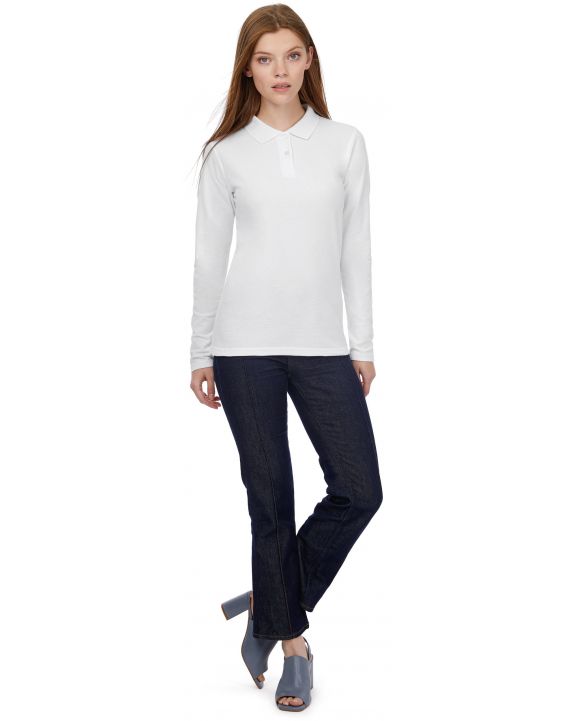 Polo personnalisable B&C Polo femme ID.001 manches longues