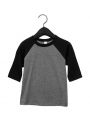 T-shirt BELLA-CANVAS Toddler 3/4 Sleeve Baseball Tee voor bedrukking &amp; borduring