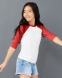 T-shirt BELLA-CANVAS Youth 3/4 Sleeve Baseball Tee voor bedrukking &amp; borduring