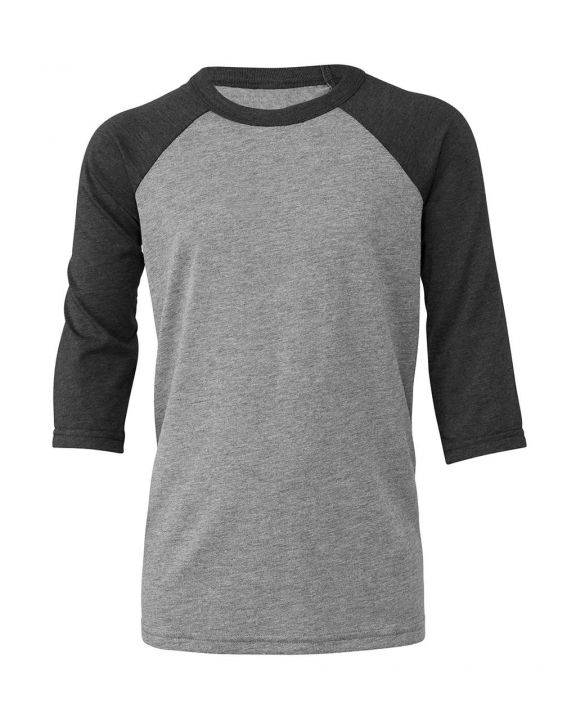 T-Shirt BELLA-CANVAS Youth 3/4 Sleeve Baseball Tee personalisierbar