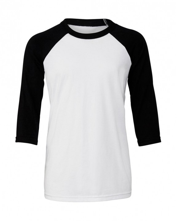 T-shirt BELLA-CANVAS Youth 3/4 Sleeve Baseball Tee voor bedrukking &amp; borduring