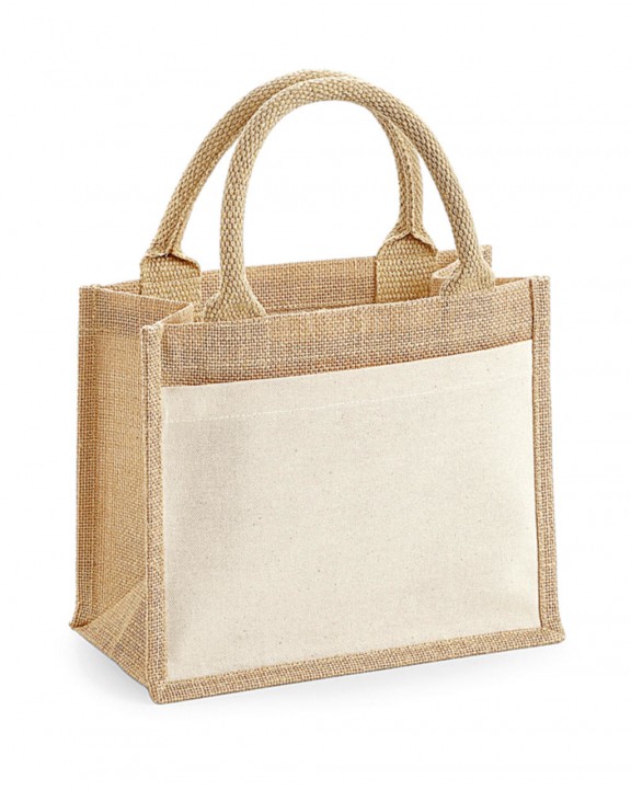 Tote bag WESTFORDMILL Cotton Pocket Jute Gift Bag voor bedrukking &amp; borduring