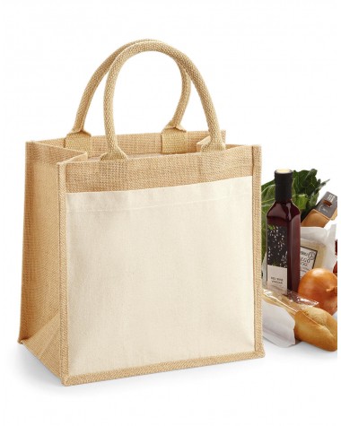 Tote bag personnalisable WESTFORDMILL Cotton Pocket Jute Midi Tote