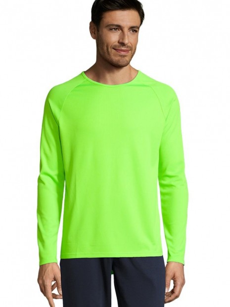 T-Shirts à personnaliser SOL'S Sporty Lsl Men vert fluo