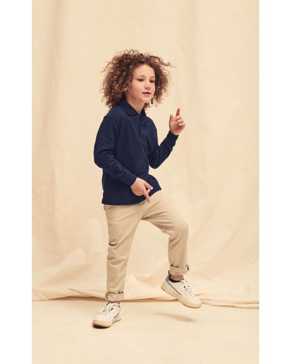 Poloshirt FOL 65/35 Kids' long sleeve polo shirt voor bedrukking & borduring