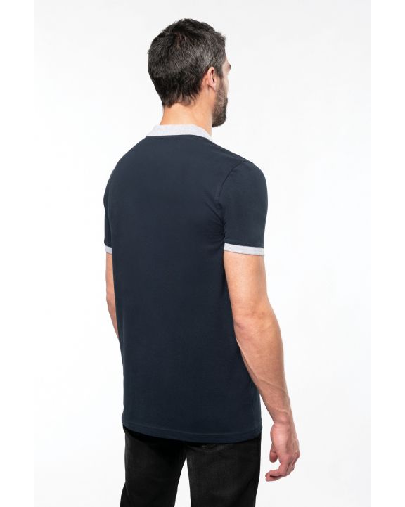 Poloshirt KARIBAN Piqué-herenpolo tweekleurig voor bedrukking & borduring