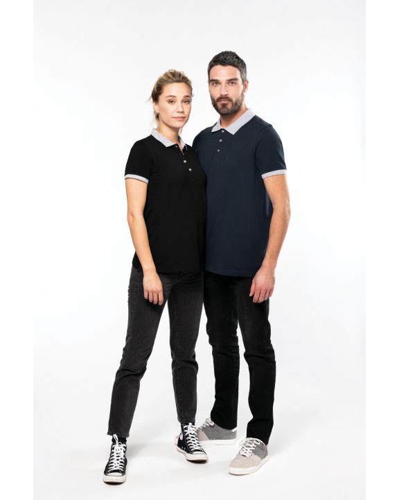 Poloshirt KARIBAN Zweifarbiges Piqué-Polohemd für Damen personalisierbar