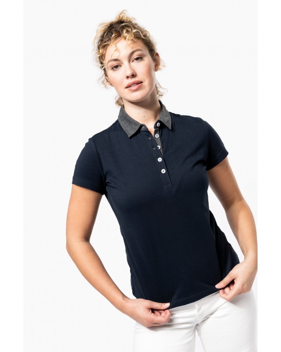 Polo personnalisable KARIBAN Polo jersey bicolore femme